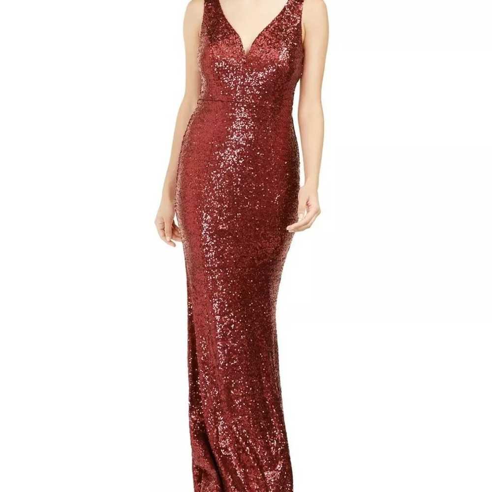 rose gold sequin prom dress w train - image 10