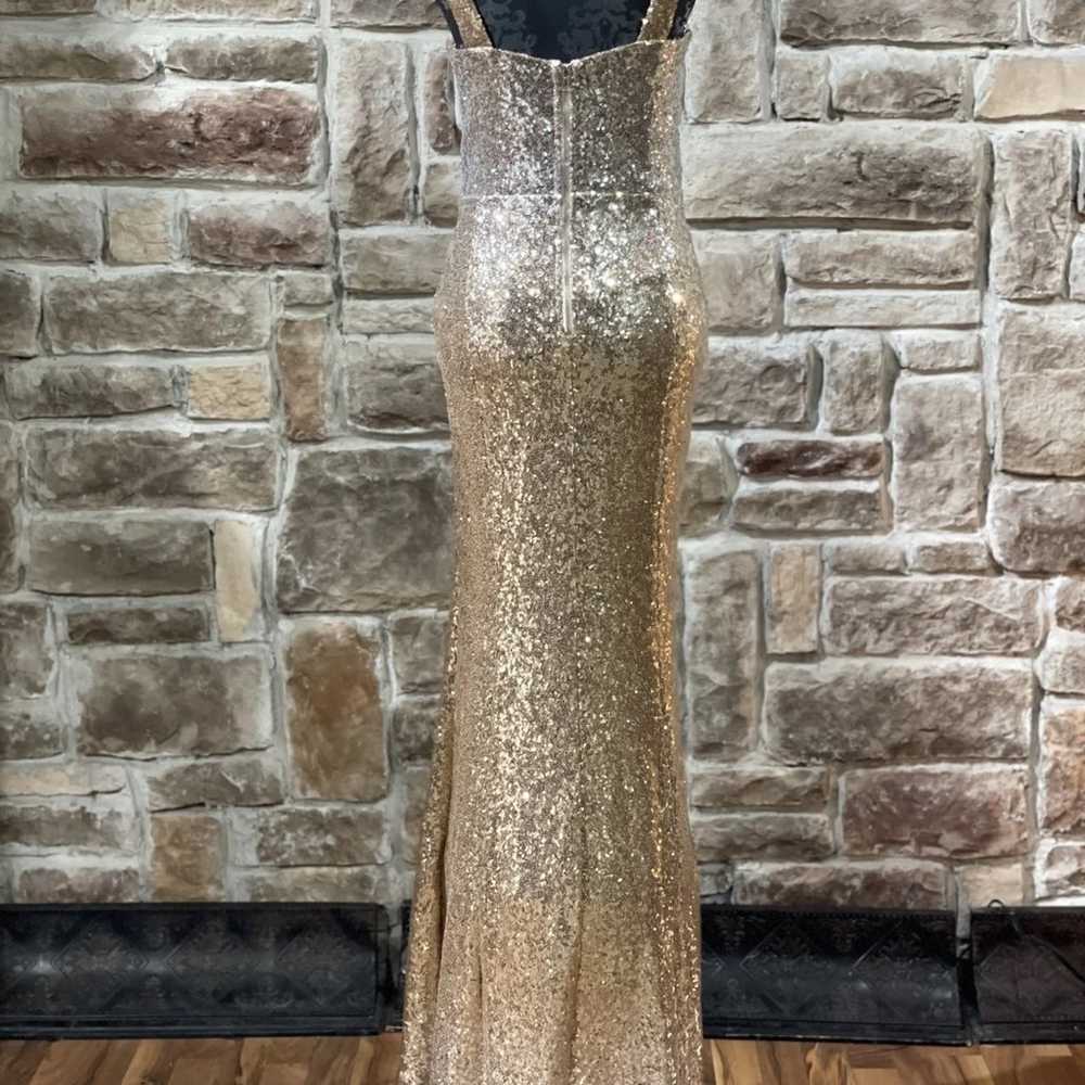 rose gold sequin prom dress w train - image 12