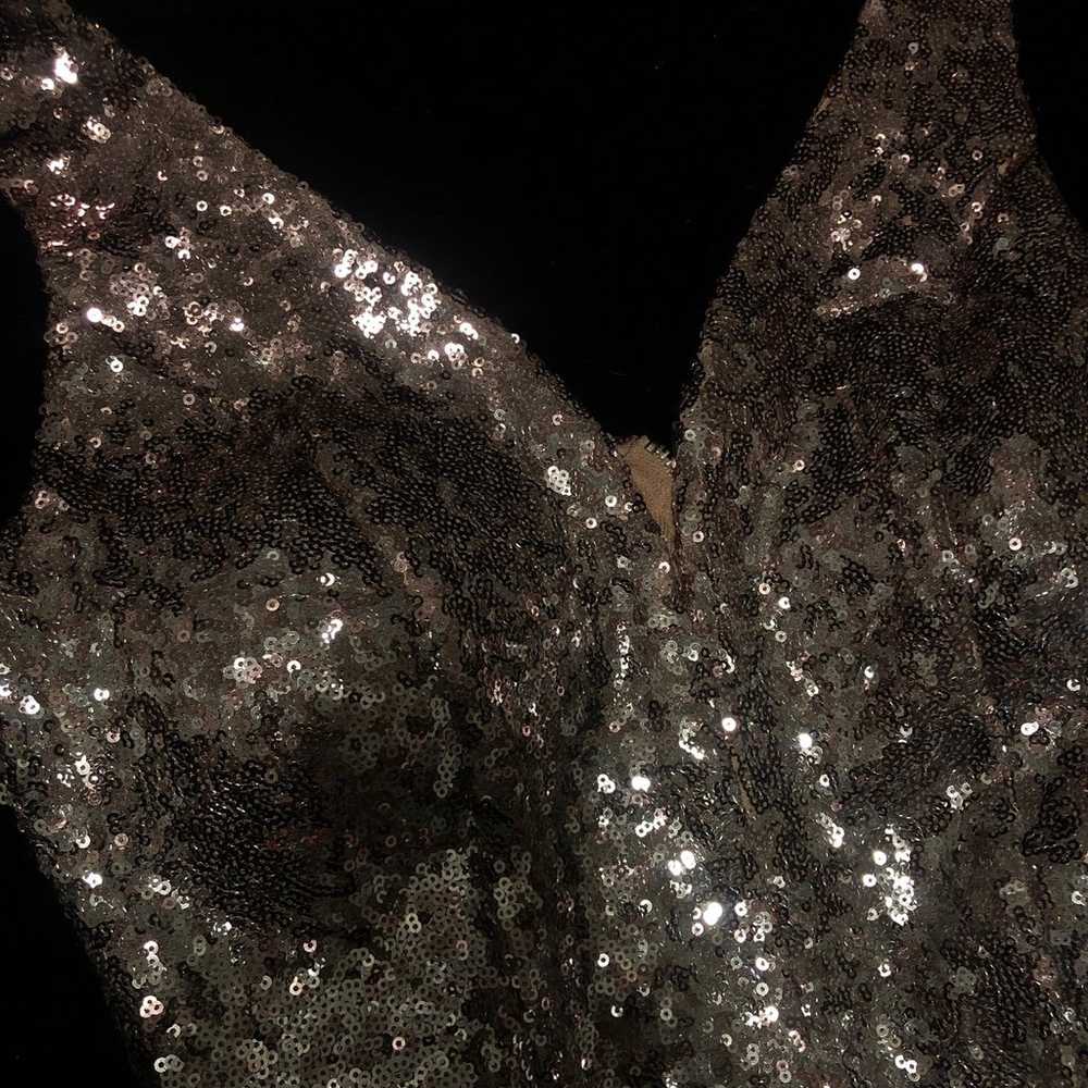 rose gold sequin prom dress w train - image 5