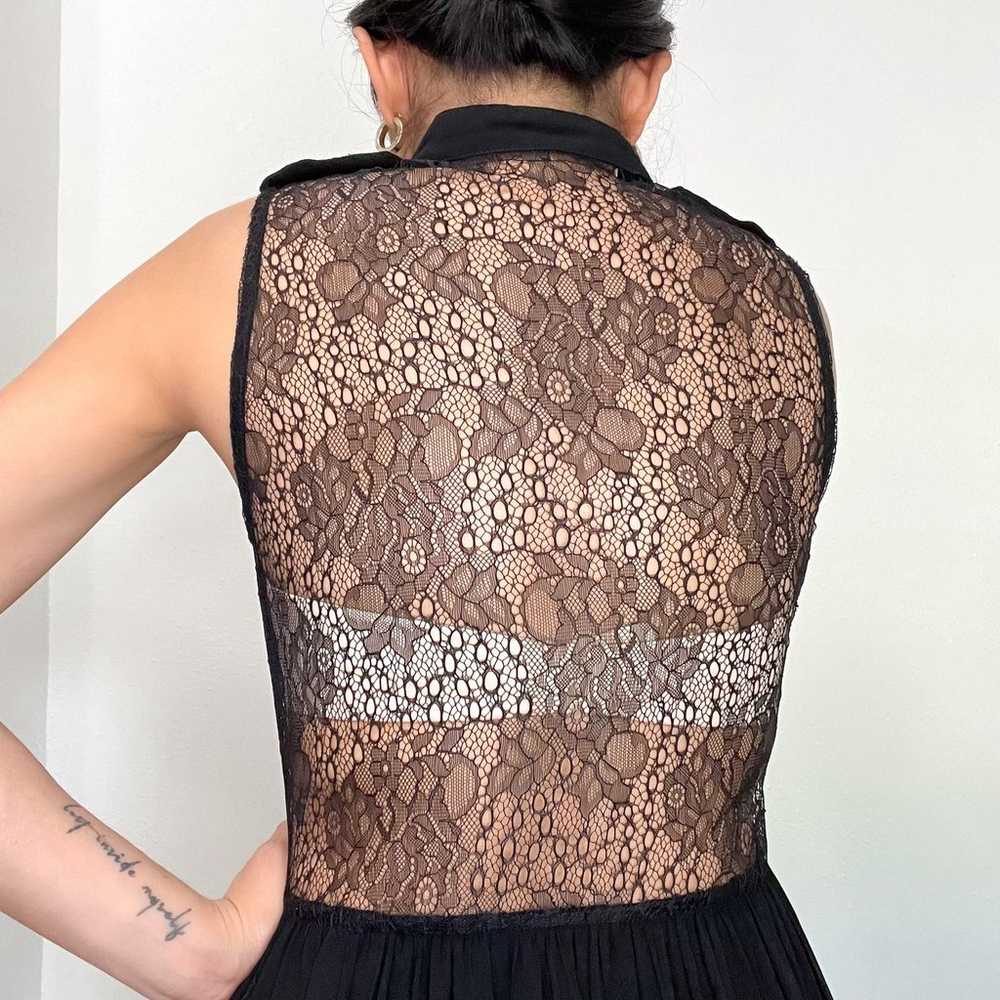 Millau Black Sheer Lace Back Short Dress XS - image 5