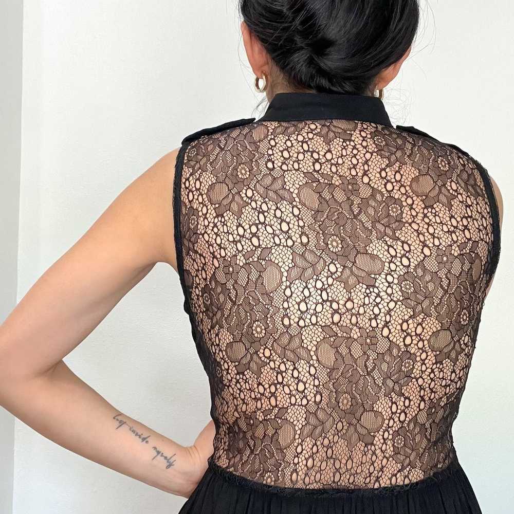 Millau Black Sheer Lace Back Short Dress XS - image 6