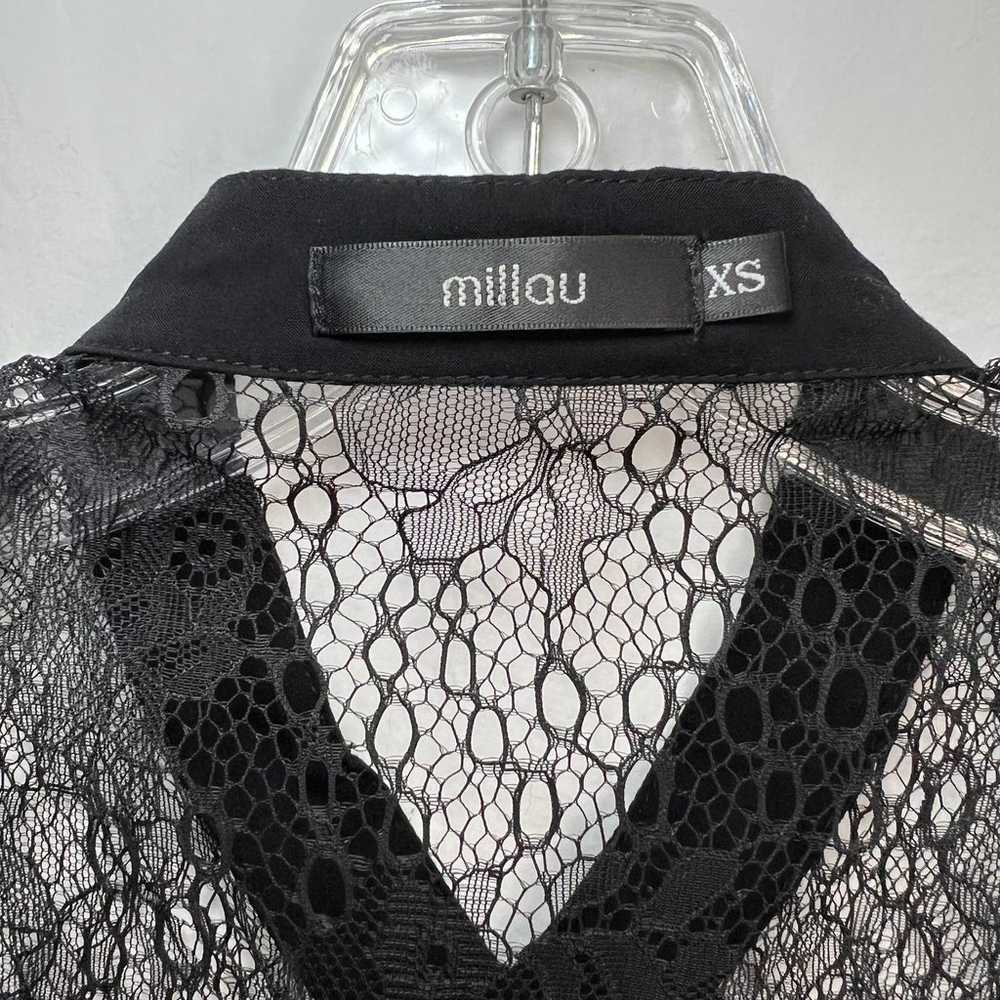 Millau Black Sheer Lace Back Short Dress XS - image 7