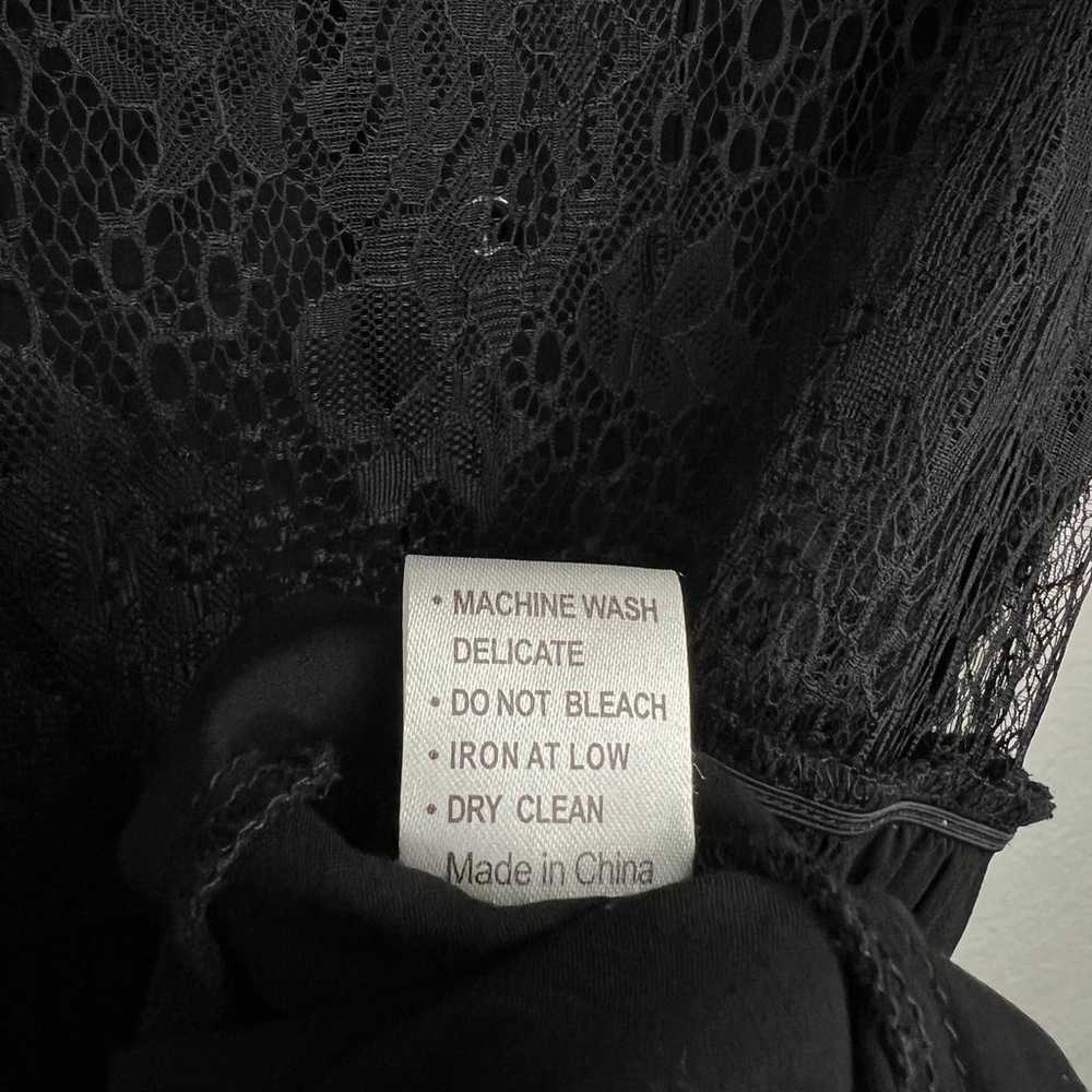 Millau Black Sheer Lace Back Short Dress XS - image 9