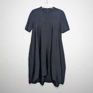 COS Navy Blue Short Sleeve Knee Length Dress Pock… - image 1