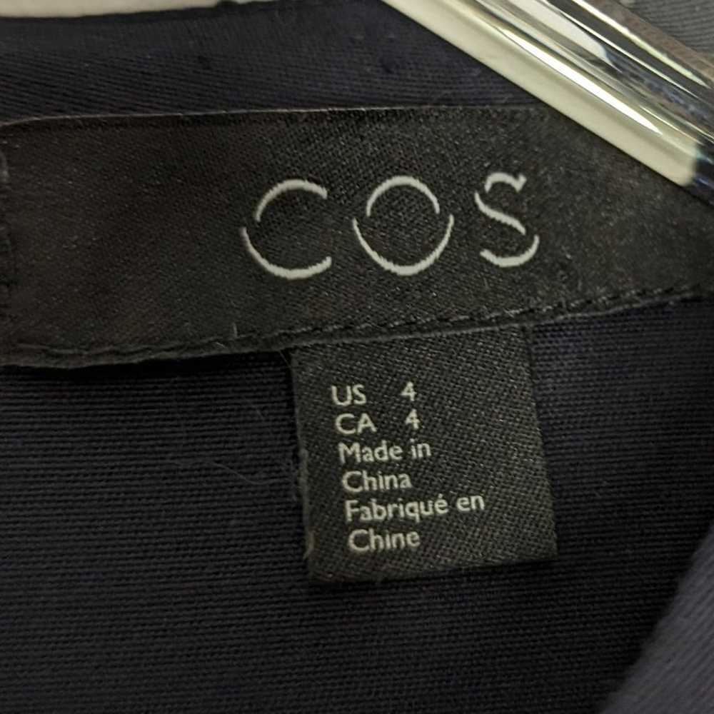 COS Navy Blue Short Sleeve Knee Length Dress Pock… - image 3