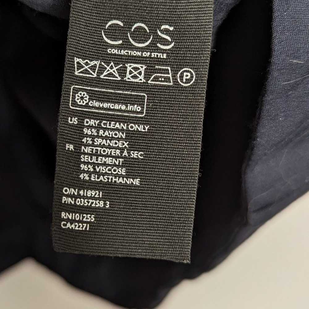 COS Navy Blue Short Sleeve Knee Length Dress Pock… - image 6