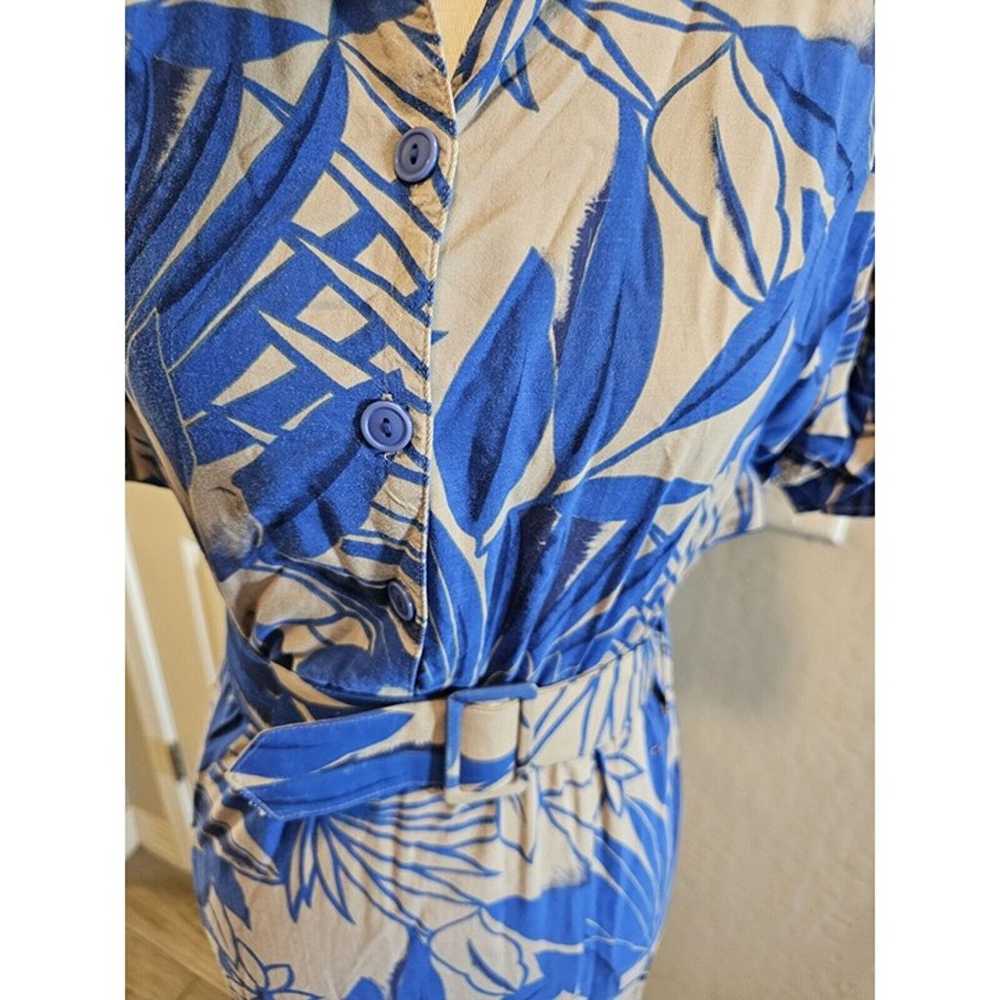 Joni Blair Tropical Floral Print Belt Dress Vinta… - image 2