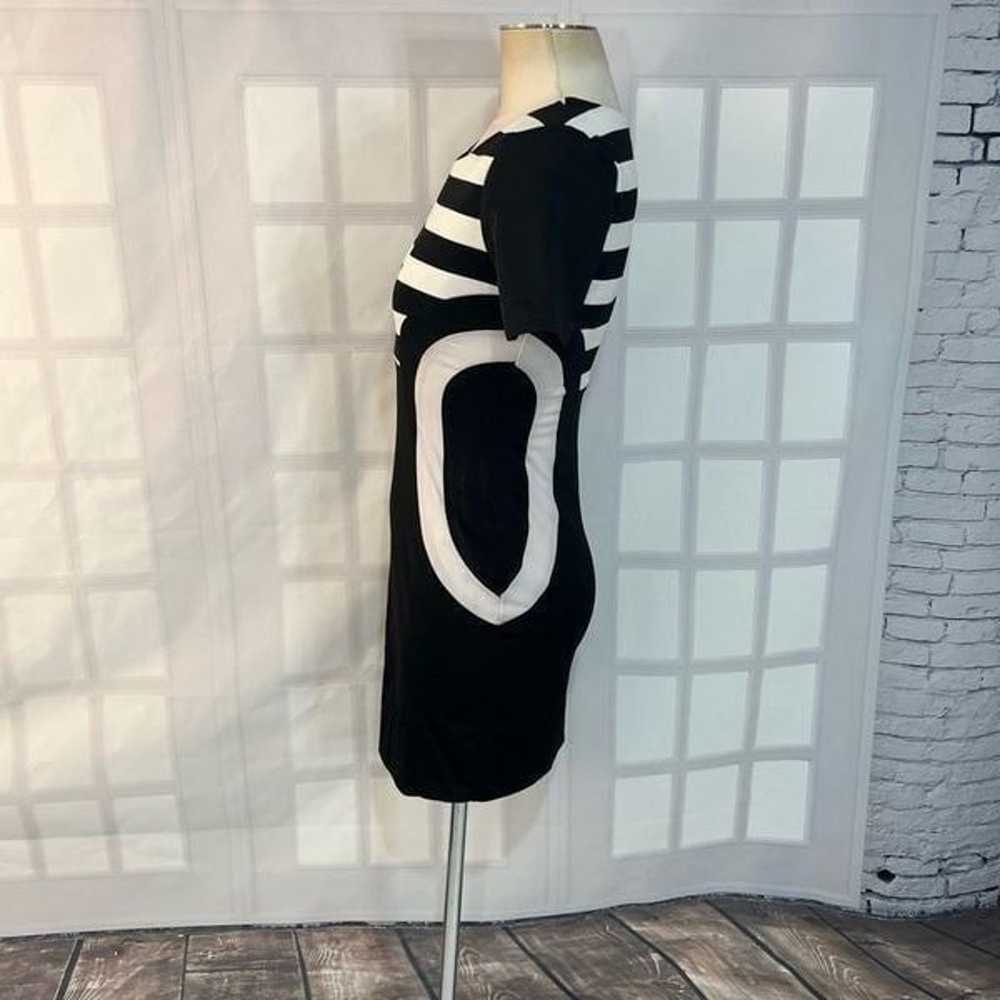 MaxMara short sleeve black and white stripe mini … - image 6