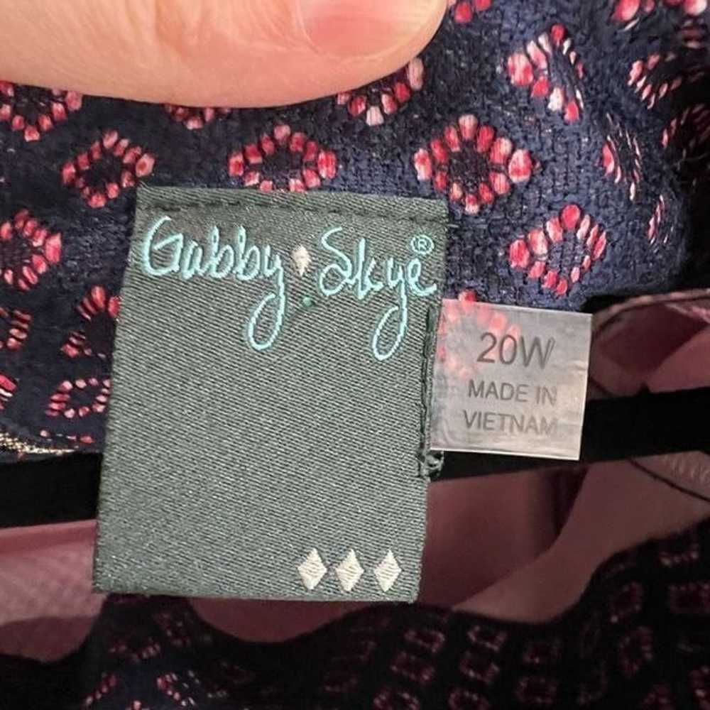 Gabby Skye Pink Blue Print 3/4 Sleeve Dress Sz 20W - image 3