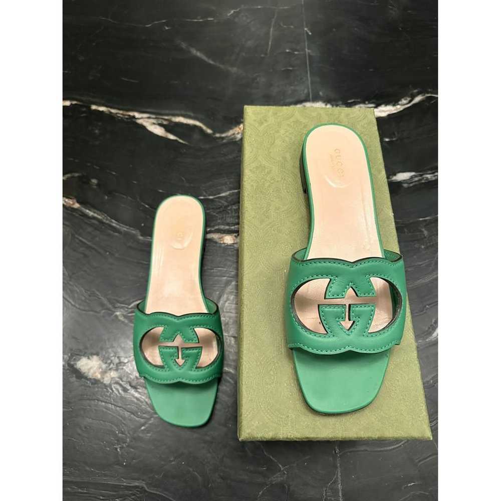 Gucci Double G leather mules - image 3