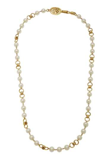Faux Pearl & Gold Necklace