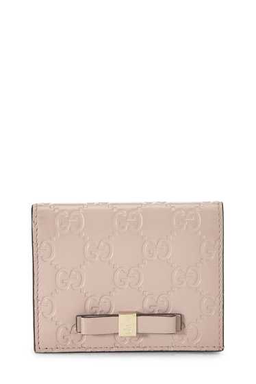 Pink Guccissima Compact Wallet