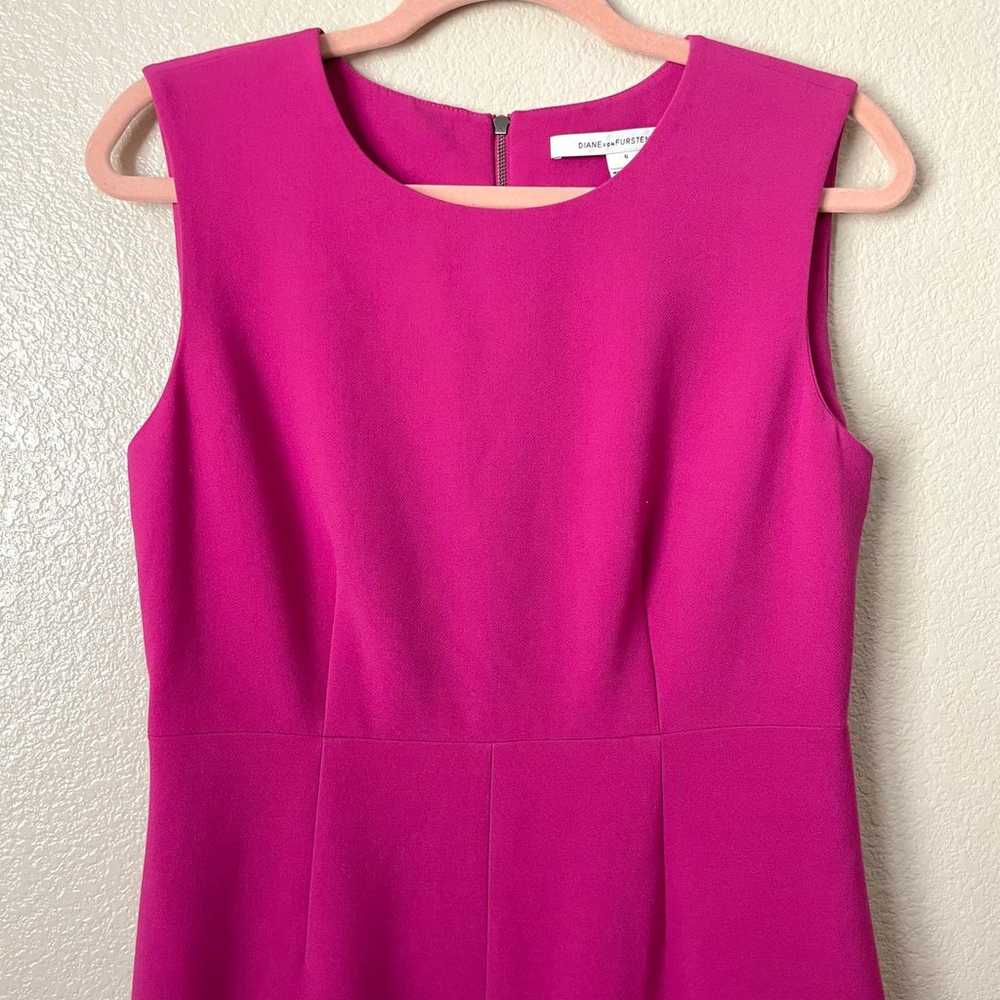 Diane Von Furstenberg Dress Womens Size 6 Pink Mi… - image 3