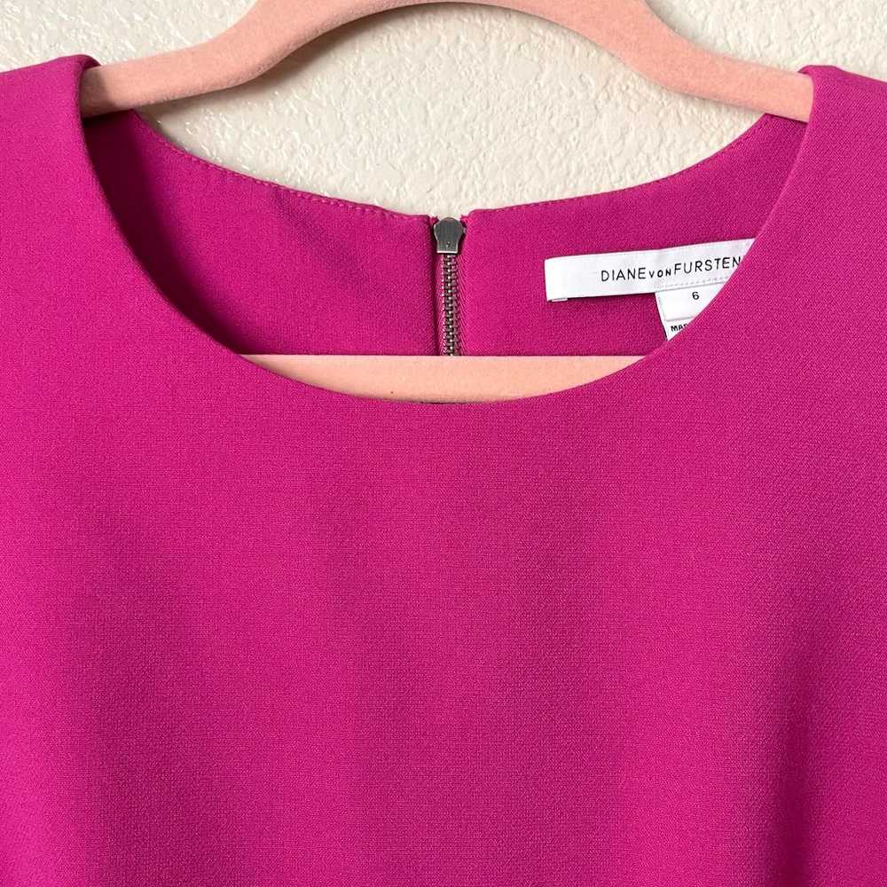 Diane Von Furstenberg Dress Womens Size 6 Pink Mi… - image 4