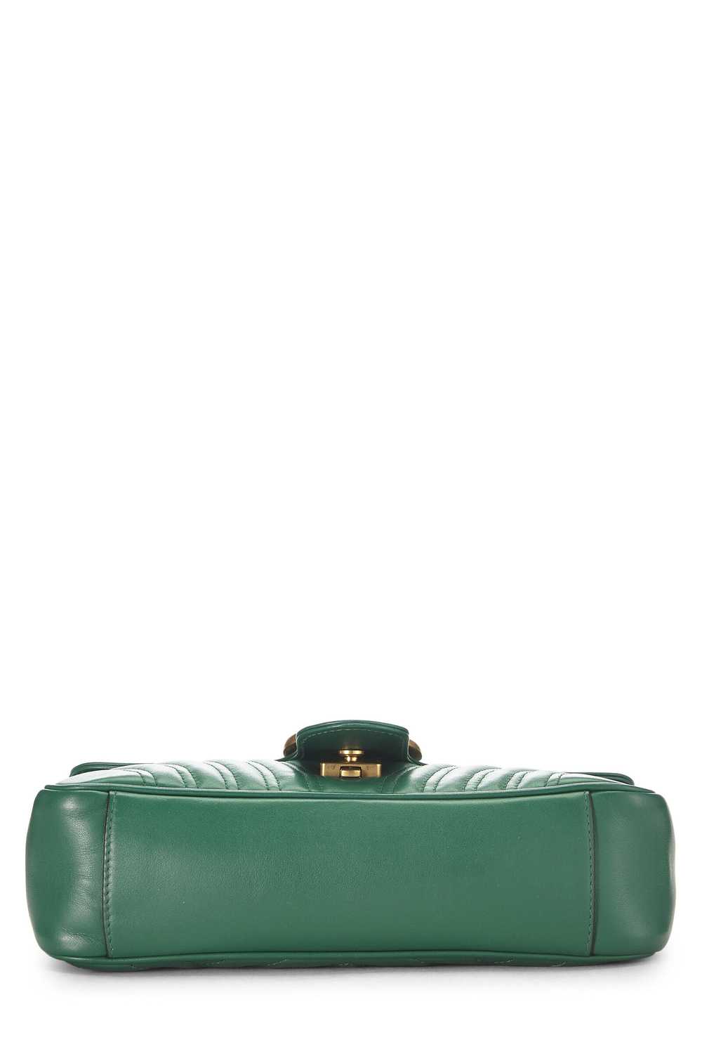 Green Leather GG Marmont Shoulder Bag Small - image 5