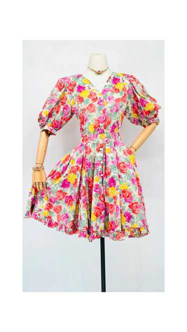 1980 Ungaro solo donna Cotton Floral Dress