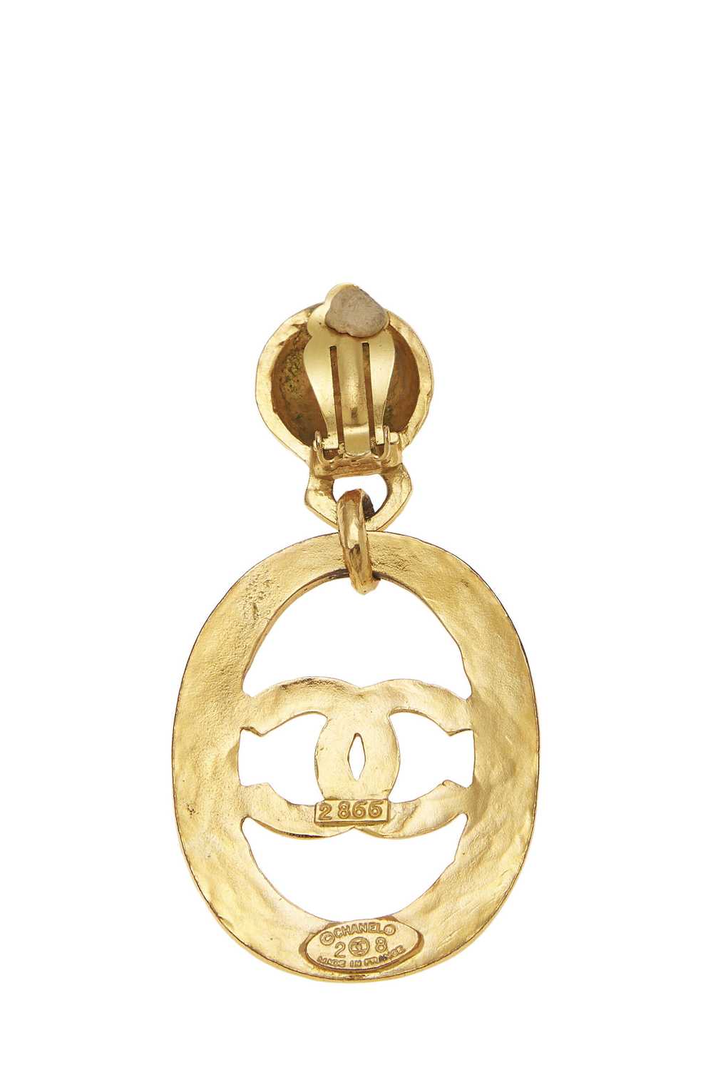 Gold 'CC' Dangle Earrings - image 2