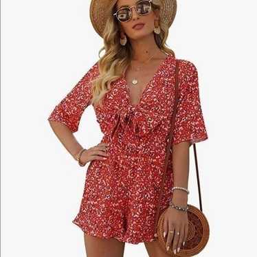 NEW Tie Front Floral Romper