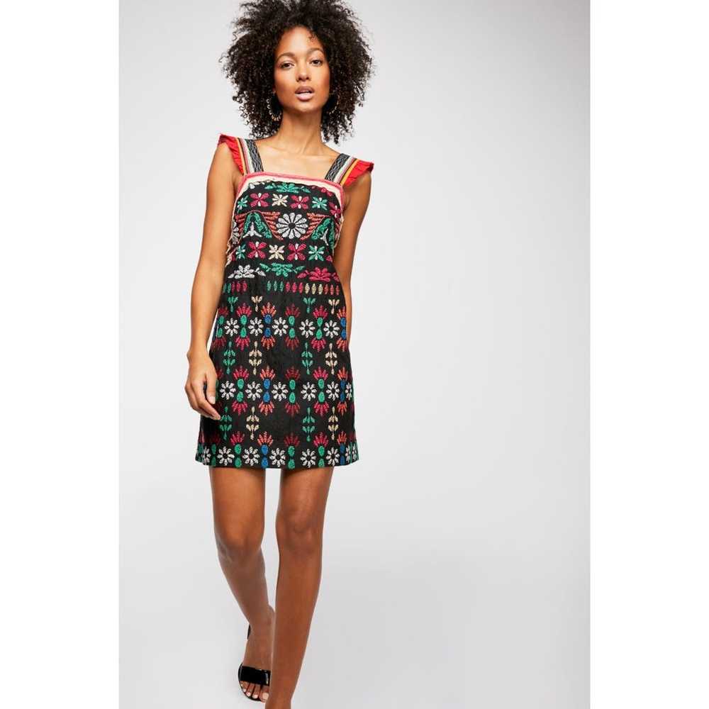Free People Cozumel Embroidered Mini Dress in Bla… - image 9