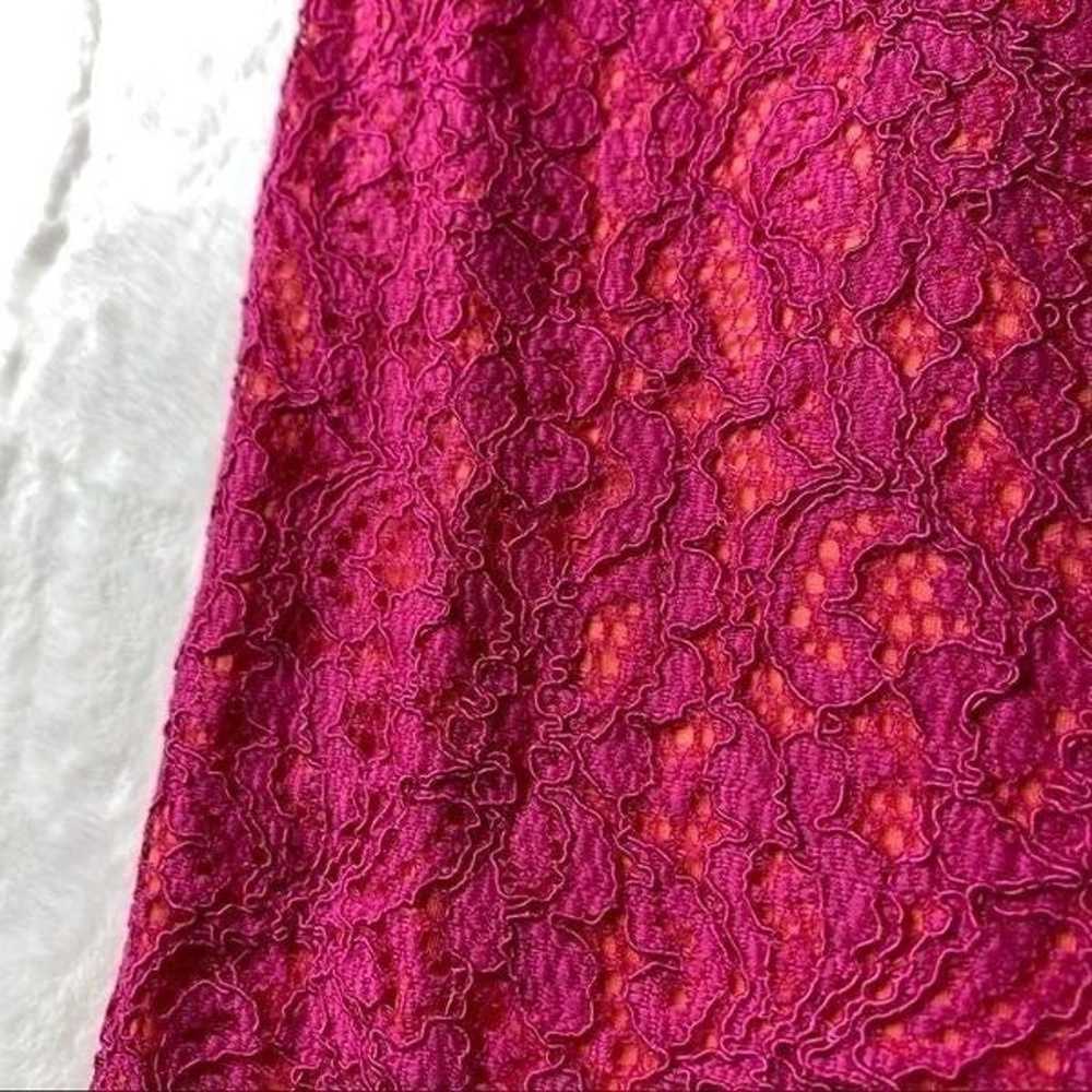 Adrianna Papell Magenta Sleeveless Lacy Dress Siz… - image 9