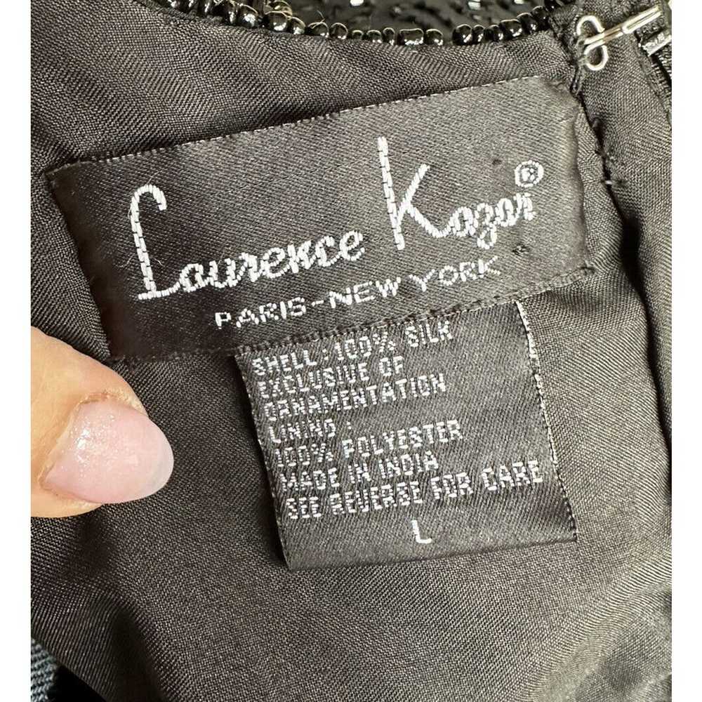 Laurence Kazar Dress Womens Size L 100% Silk Blac… - image 9
