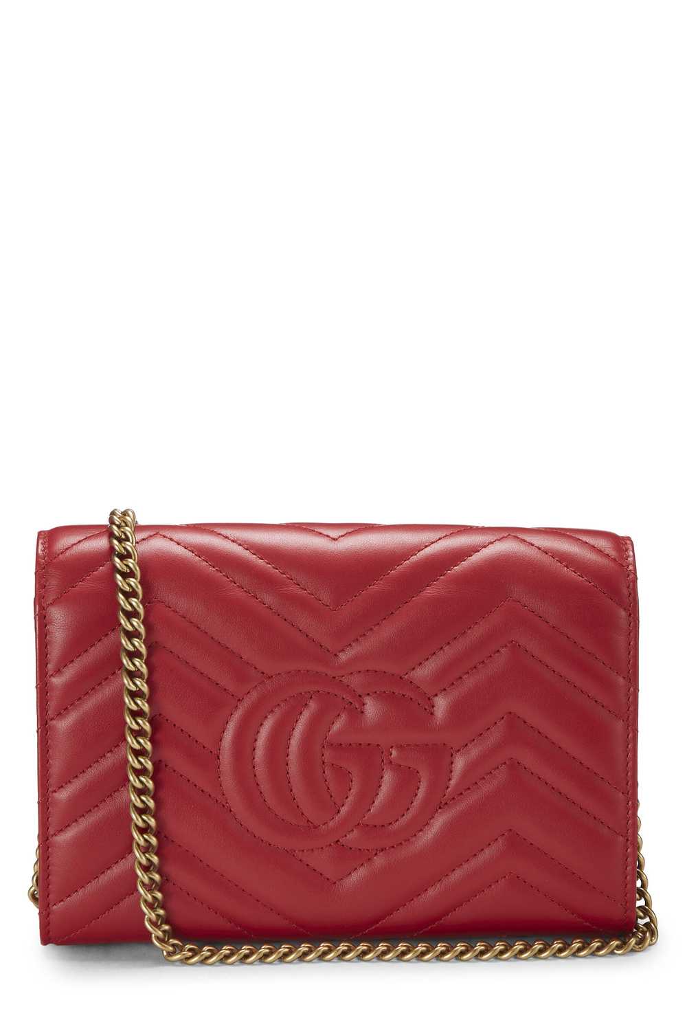 Red Leather GG Marmont Crossbody Small - image 4