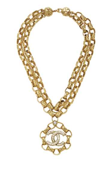 Gold Crystal 'CC' Necklace