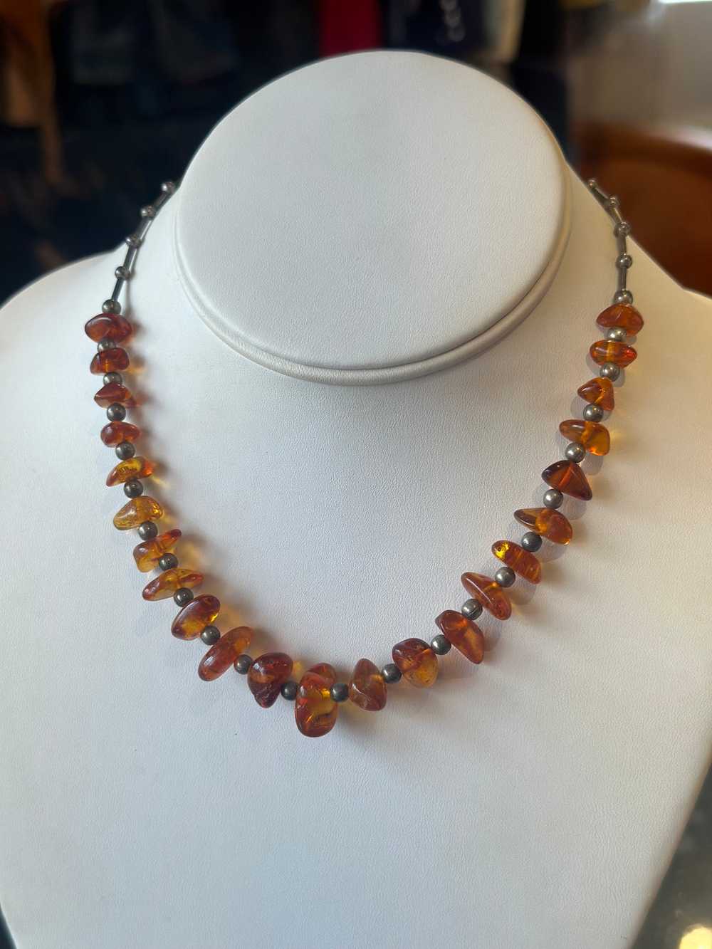 Baltic Amber & Sterling Silver Necklace - image 1