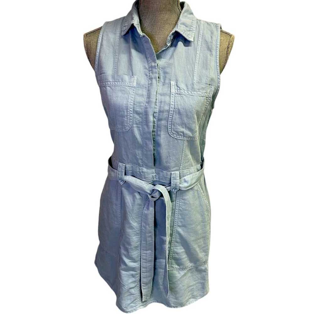 BELLA DAHL Denim Button-Down Sleeveless Mini Dres… - image 1