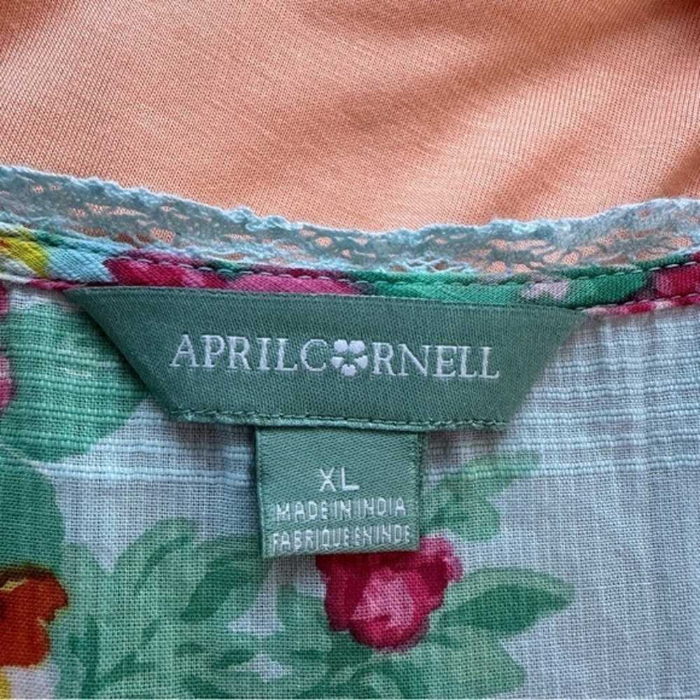 April Cornell Floral Cotton Maxi Dress in Aqua Si… - image 2