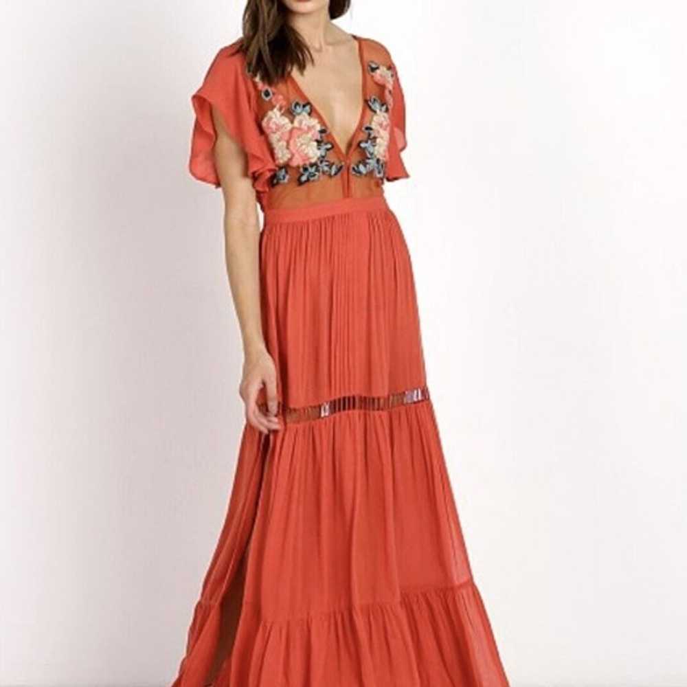 CLEOBELLA Amery Maxi Dress Sheer Embroidered Cora… - image 2