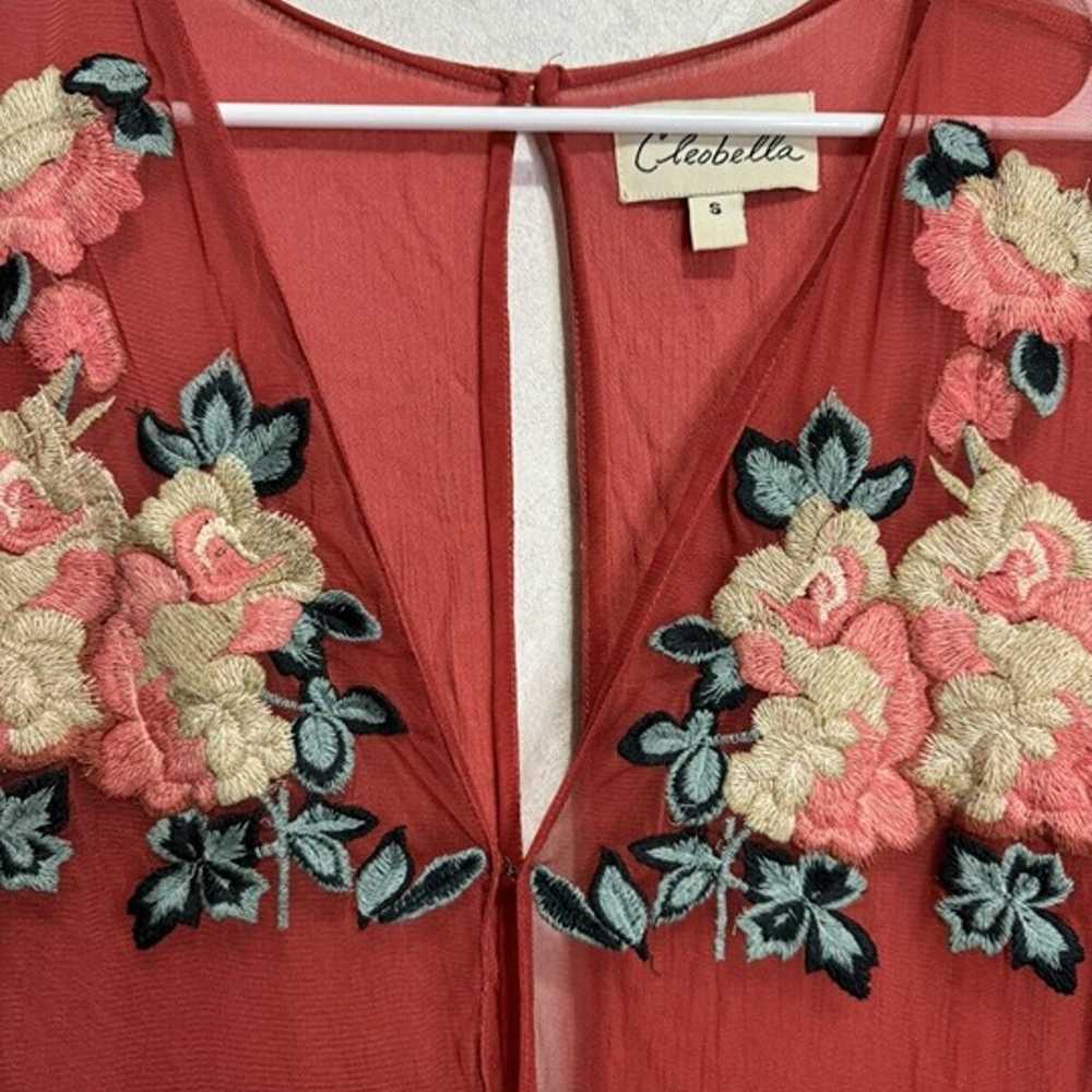 CLEOBELLA Amery Maxi Dress Sheer Embroidered Cora… - image 6