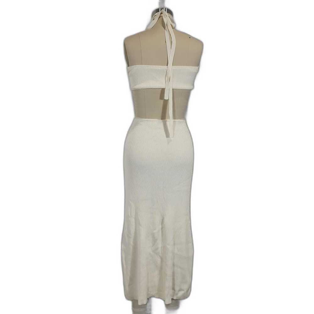 Cult Gaia Cameron Knit Midi Dress Cream Size S - image 3