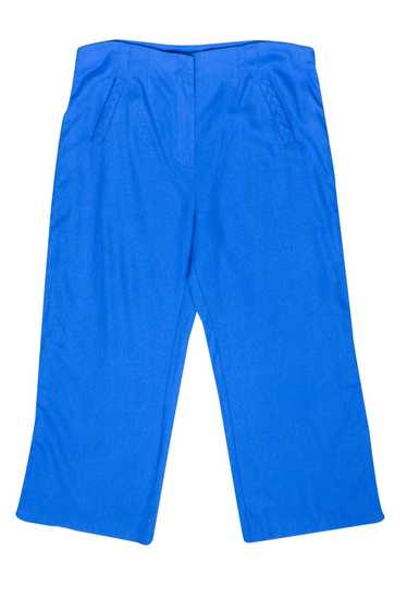 Jason Wu - Aqua Blue Linen Blend Braided Trim Pant