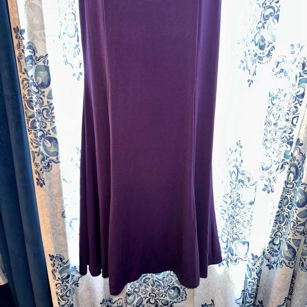 Long formal plum dress with rhinestone accents - image 6