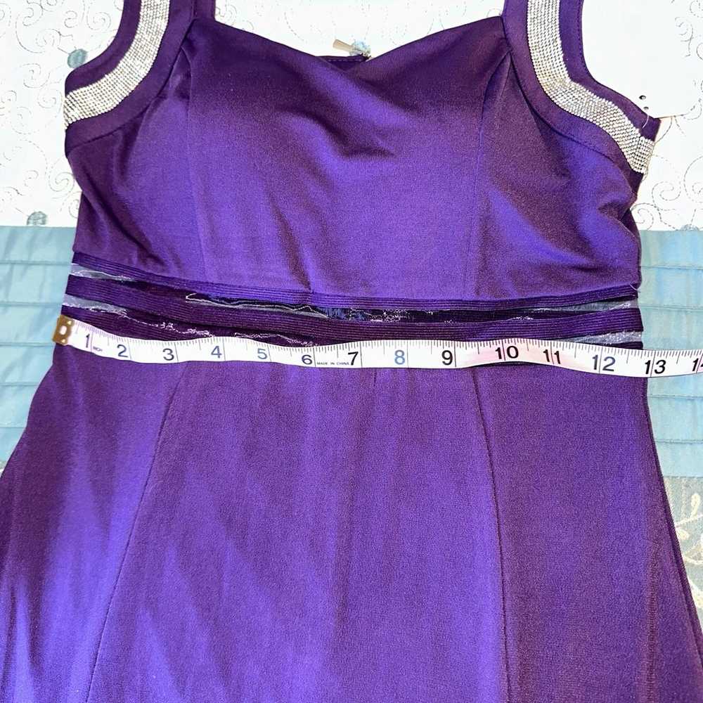 Long formal plum dress with rhinestone accents - image 8