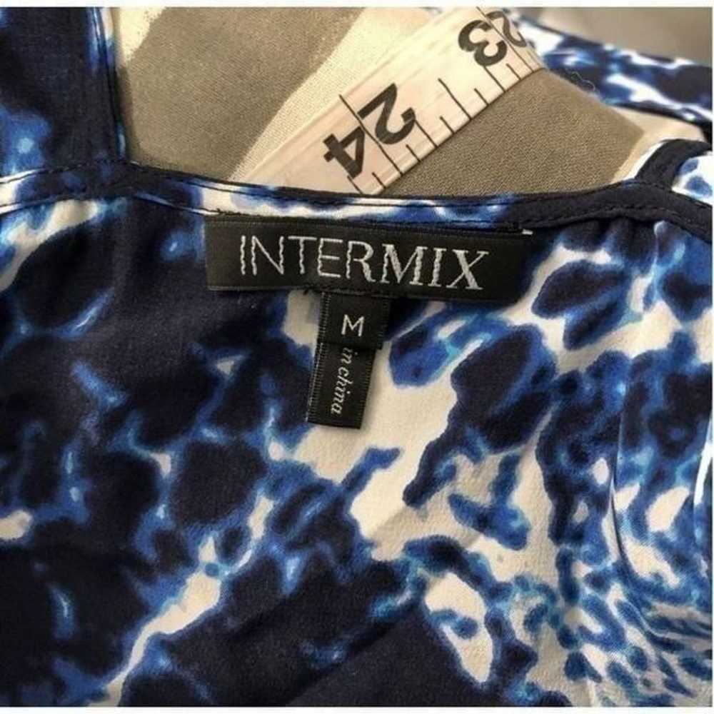 Intermix blue kaleidoscope high low front zip sil… - image 10