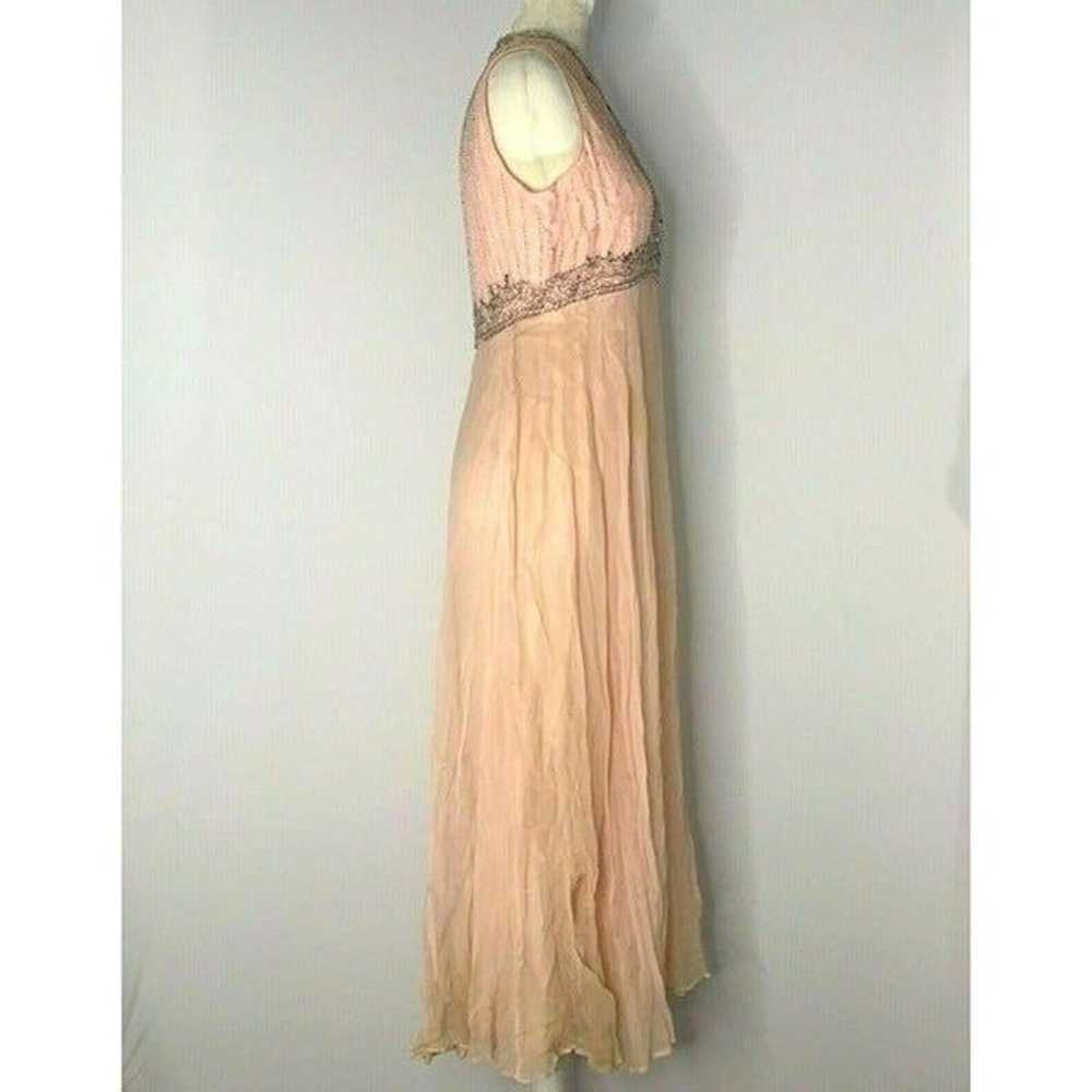Vintage 70s Beaded Formal Gown S Pink Sleeveless … - image 4