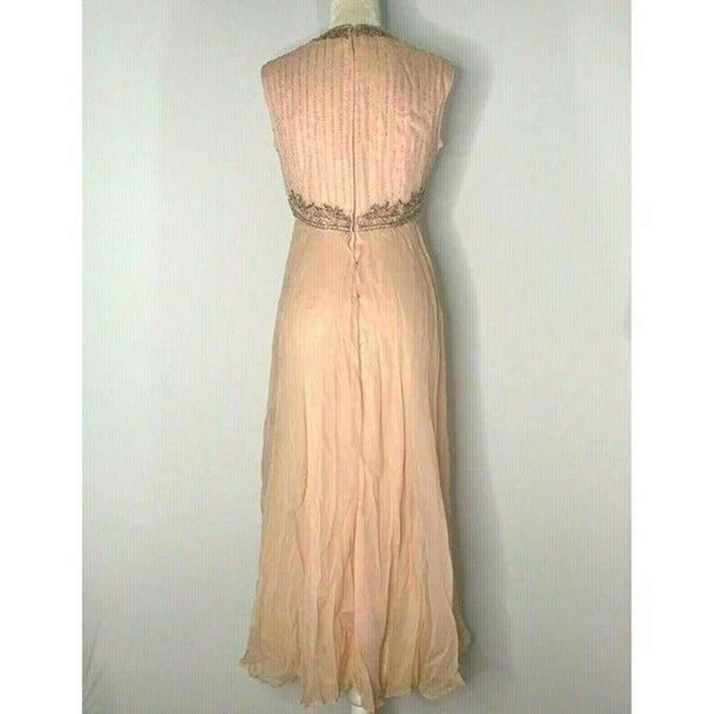 Vintage 70s Beaded Formal Gown S Pink Sleeveless … - image 5