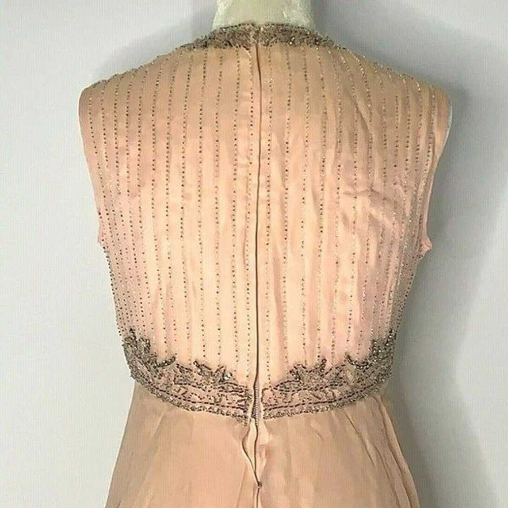 Vintage 70s Beaded Formal Gown S Pink Sleeveless … - image 6