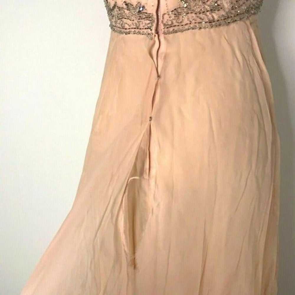 Vintage 70s Beaded Formal Gown S Pink Sleeveless … - image 7