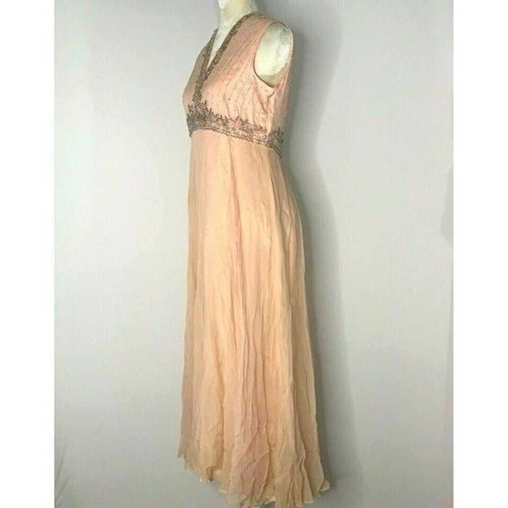 Vintage 70s Beaded Formal Gown S Pink Sleeveless … - image 8