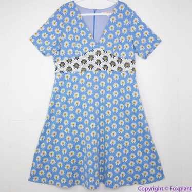 Hutch Anthropologie blue Daisy Rainey Dress V nec… - image 1