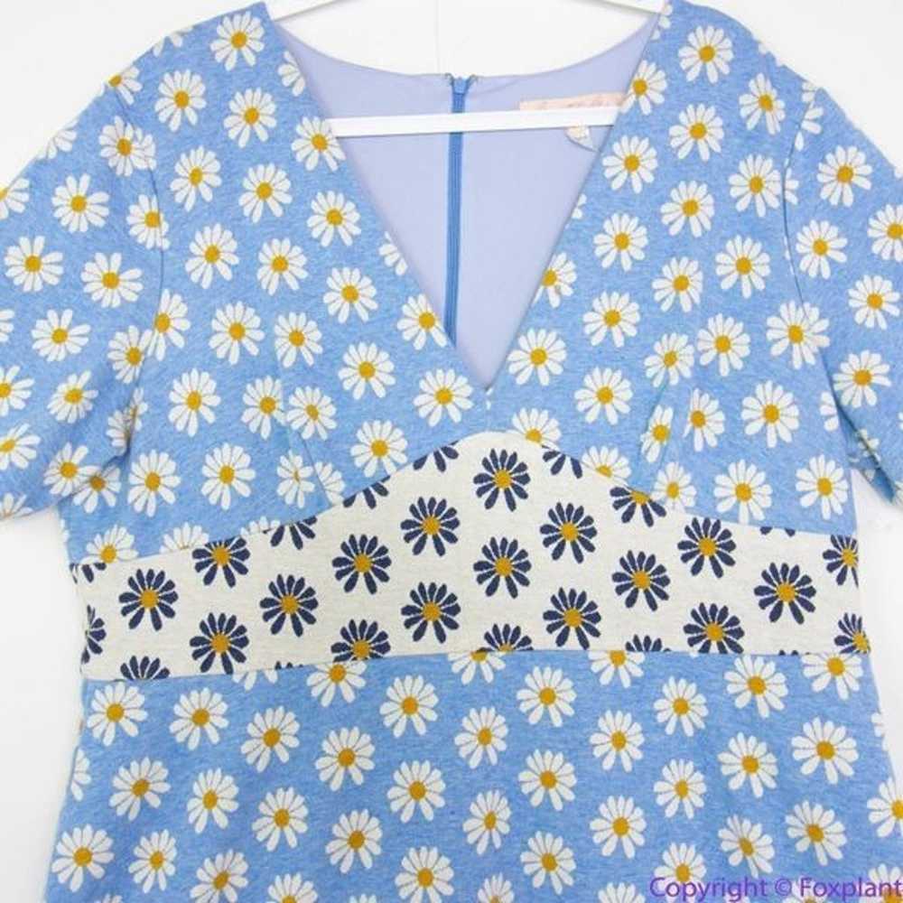 Hutch Anthropologie blue Daisy Rainey Dress V nec… - image 2