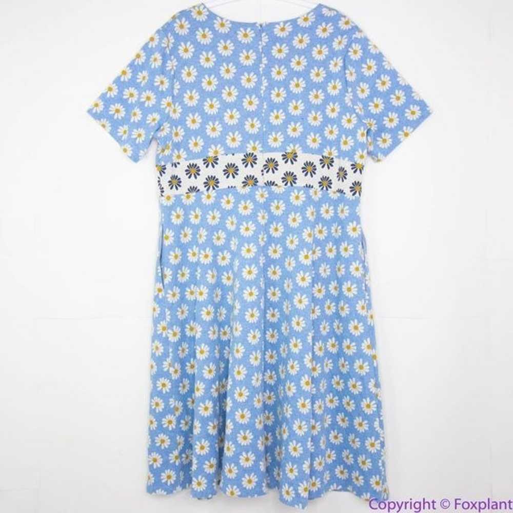Hutch Anthropologie blue Daisy Rainey Dress V nec… - image 4
