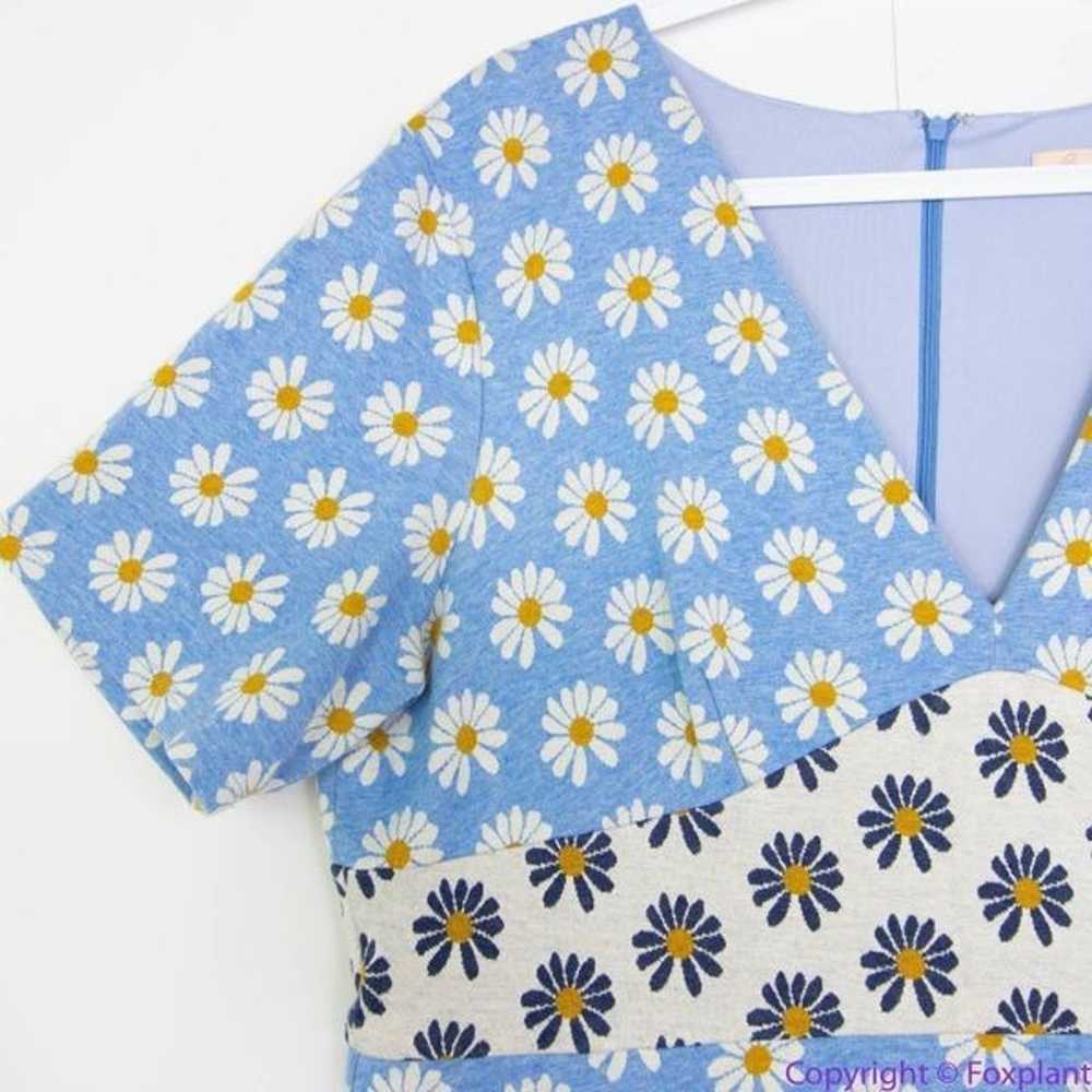 Hutch Anthropologie blue Daisy Rainey Dress V nec… - image 7