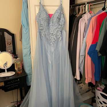 blue prom dress size 13/14 - image 1