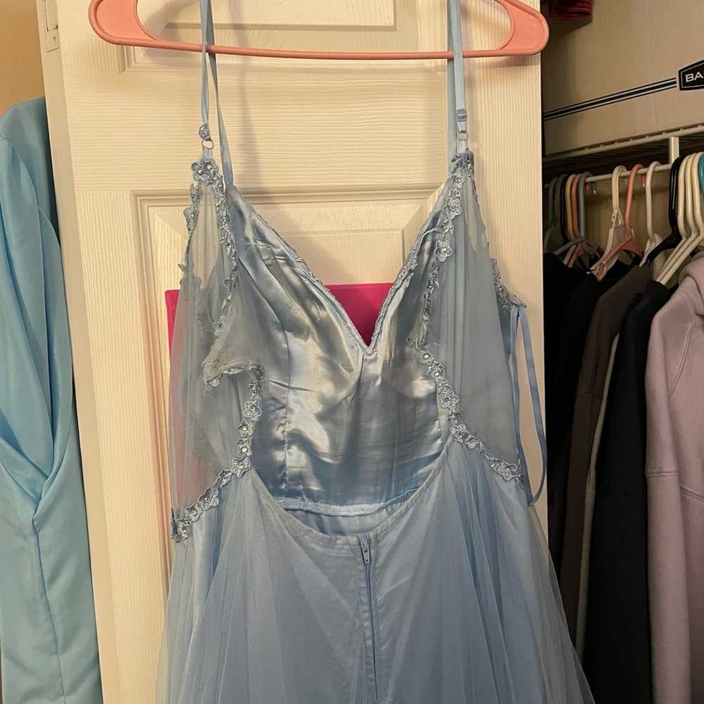 blue prom dress size 13/14 - image 3