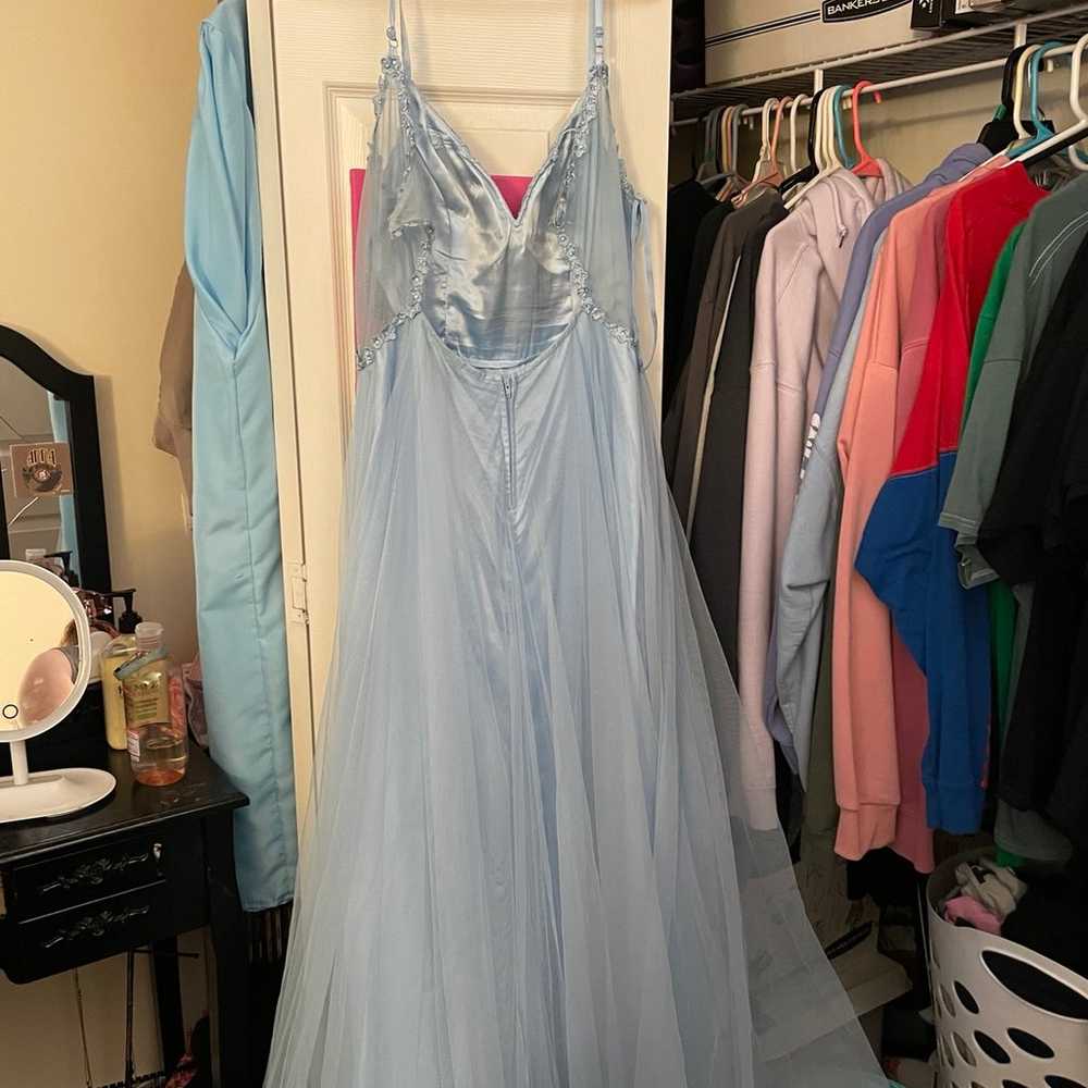 blue prom dress size 13/14 - image 4