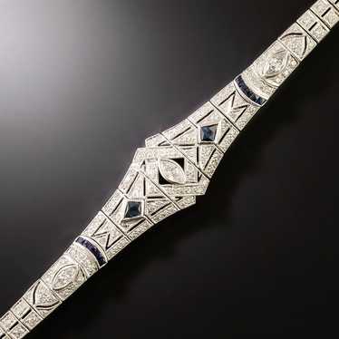 Art Deco-Style Diamond and Sapphire Bracelet
